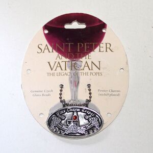 Saint Peter and the Vatican Legacy Of Popes Pewter Wine Charm Green Rhino red